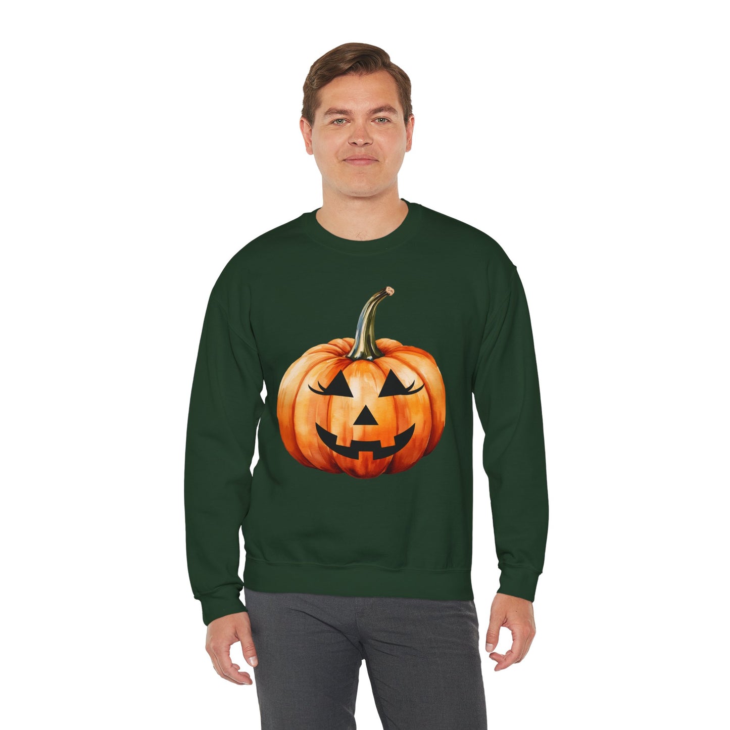 🎃 Embrace Autumn Magic - Pumpkin Bliss Collection for Cozy Season Vibes ✨ - Halloween Pumpkin Crewneck Sweatshirt | Cozy Fall Fashion, Unisex Sweater, Casual Wear, Gift for Halloween Lovers, Autumn Style