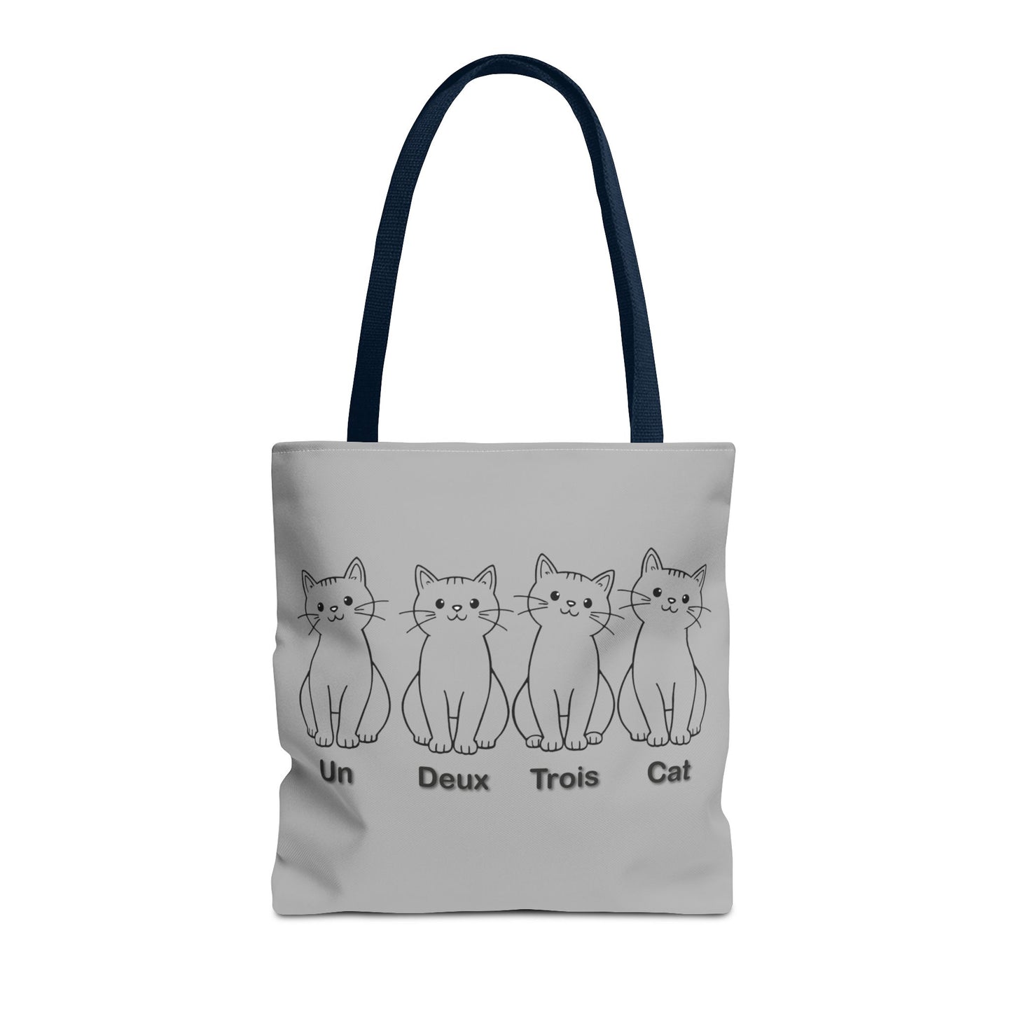 Funny Cat Tote Bag - Un Deux Trois Cat Design - Cute Cat Lover Gift