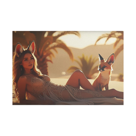 3 Foxes – Desert Fox Muse Canvas Art