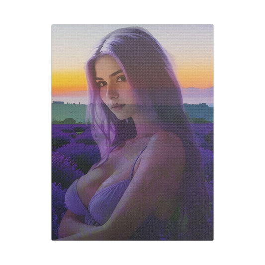 "Beautiful Lavender" – Dreamy Sunset Muse in Lavender Field Canvas Art