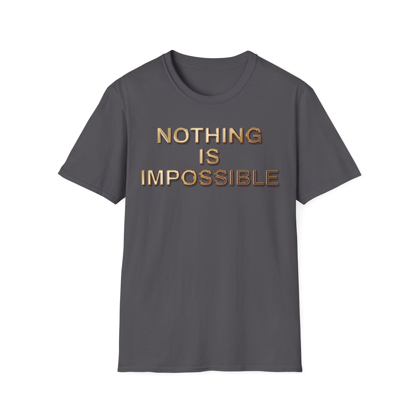 'NOTHING IS IMOSSIBLE' - Inspirational Quote Unisex Softstyle T-Shirt, Motivational Tee, Gift for Her/Him, Casual Wear, Gym Shirt, Everyday Life