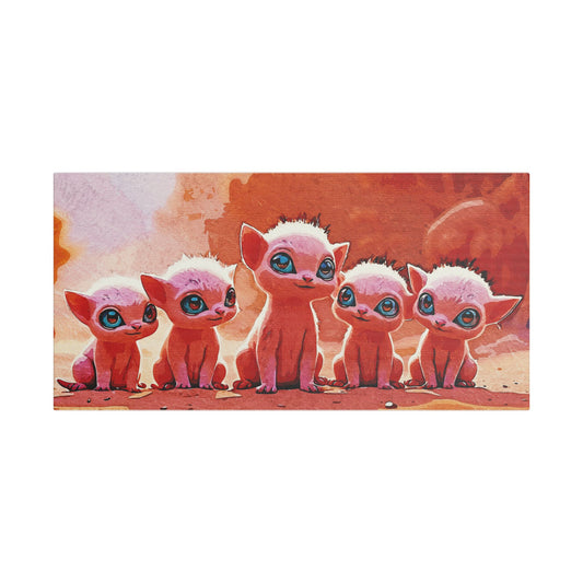 Whiskers of Wonder – Adorable Fantasy Anime Cat Clan Bringing Joy to Walls & Imaginations - Cute Cat Art Print, Colorful Pet Wall Decor for Cat Lovers, Kid's Room Decoration, Unique Gift for Animal Lovers, Playful Feline Canvas