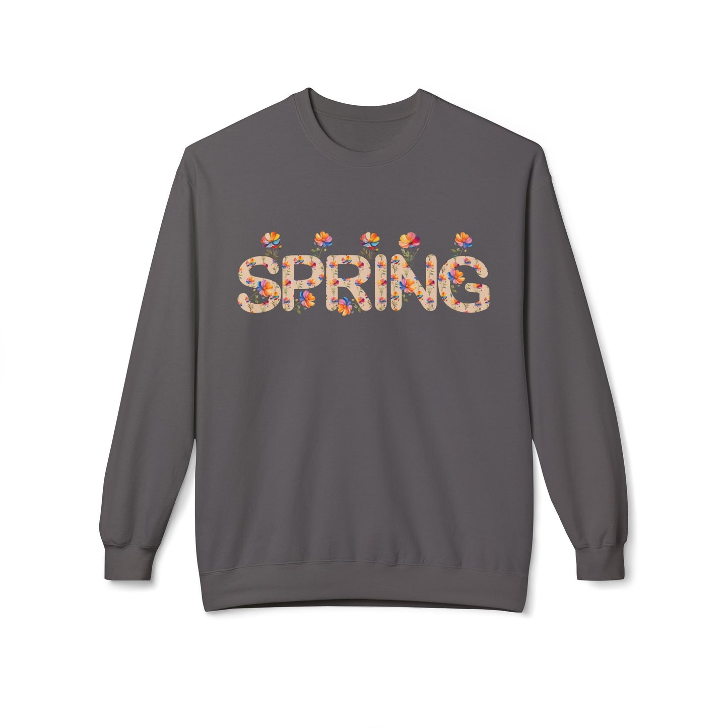 Spring Floral Crewneck Sweatshirt - Unisex Midweight Fleece