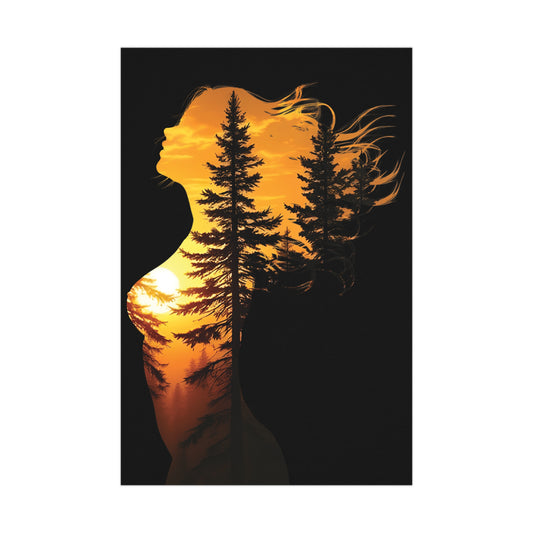 Forest Queen – Embrace the Wild Elegance #ForestQueen #ArtPrint #DoubleExposure #NatureArt #HomeDecor Matte Poster, Bohemian Wall Art, Home Decor, Inspirational Art, Gifts for Nature Lovers, Bedroom Decoration