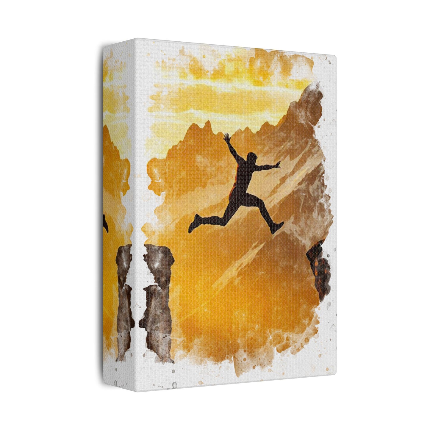 "Dare" - Leap of Light – Courage in Motion, Painted in Gold 🌄🦅 - Inspirational Wall Art Print, Motivation Canvas, Adventure Decor, Nature Artwork, Gift for Explorers, Home or Office Decoration