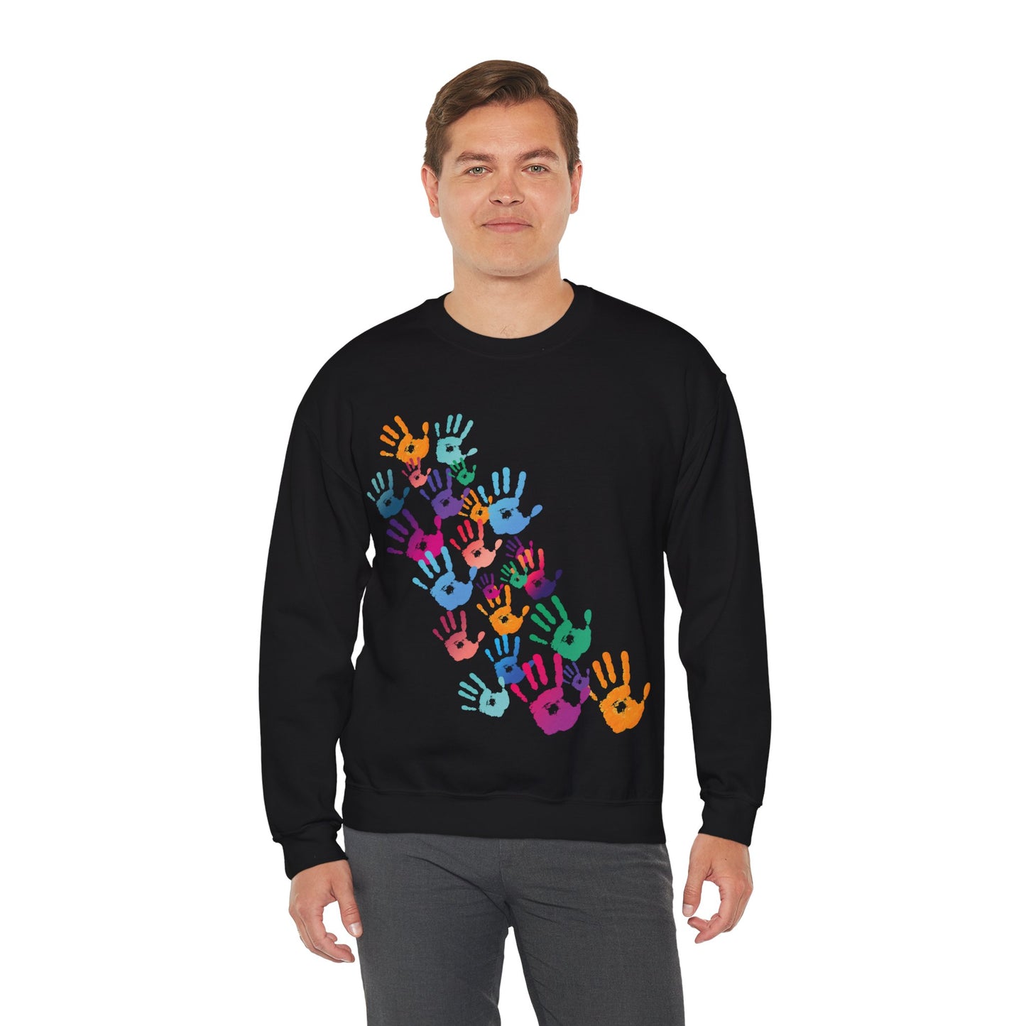 Colorful Handprints Unisex Heavy Blend™ Crewneck Sweatshirt