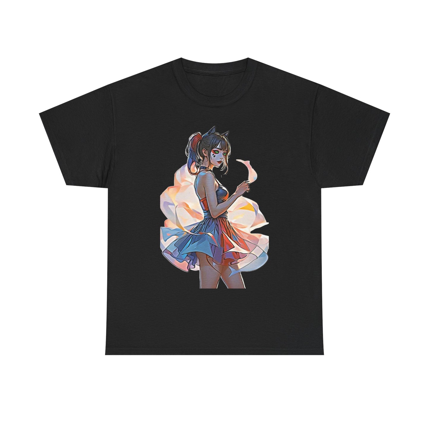✨Moonlit Grace: Anime Catgirl Aura for Casual Wear, Posters, Mugs and much more. - Artistic Cat Lady Tee, Cool Graphic Shirt for Animal Lovers, Ideal Gift for Birthdays & Cat Lovers, Casual Wear, Unisex Cotton Tee